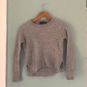 THEORY 100% Cashmere Crop Gray Sweater Small